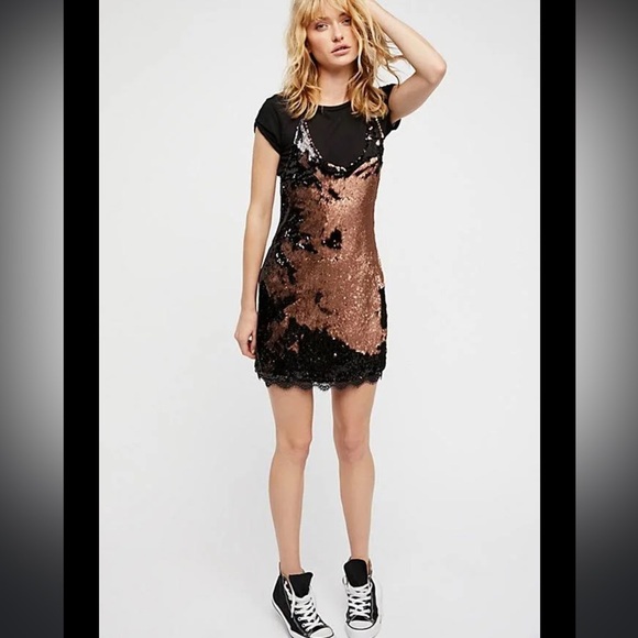 NWOT Free People Seeing Double Sequin Slip Dress - medium - Picture 6 of 14